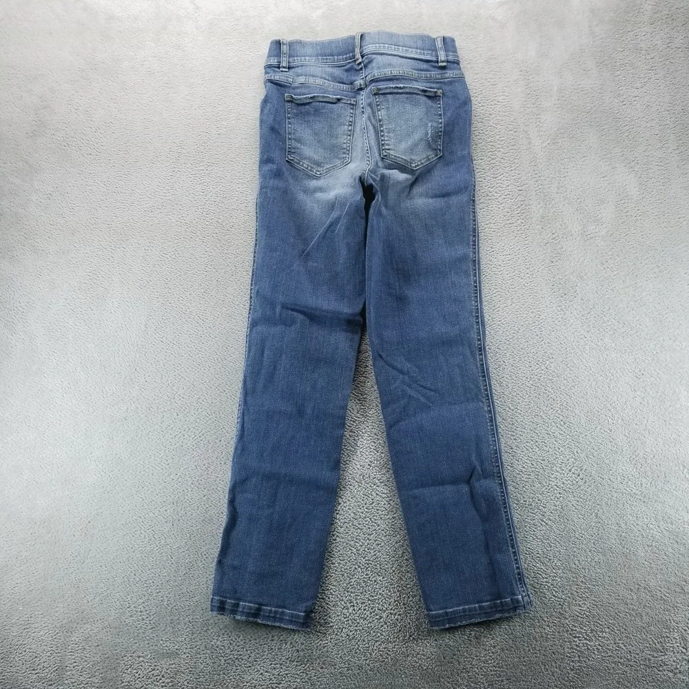 Spanx Jeans Womens S Blue Straight Pull On Shaping Faded Medium Wash‎ Stretch